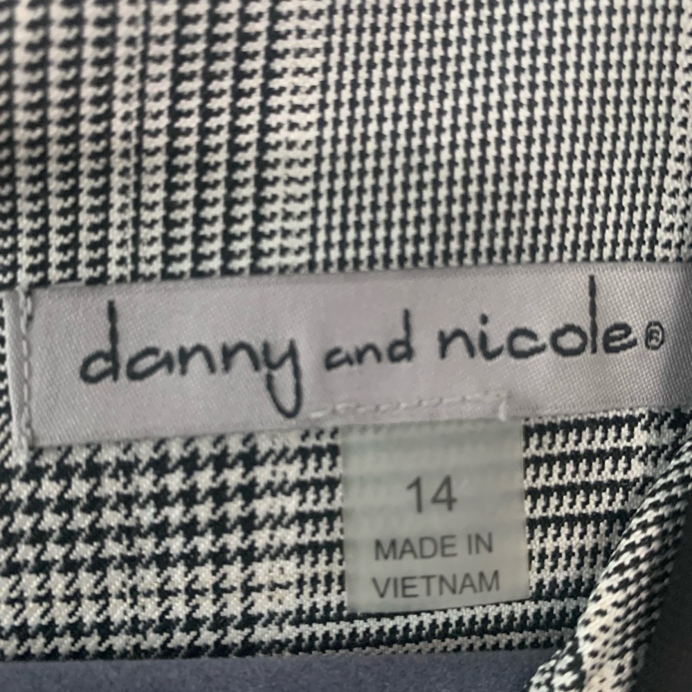 Danny & Nicole Gray Plaid Midi Dress with Black Trim - Picture 3 of 3